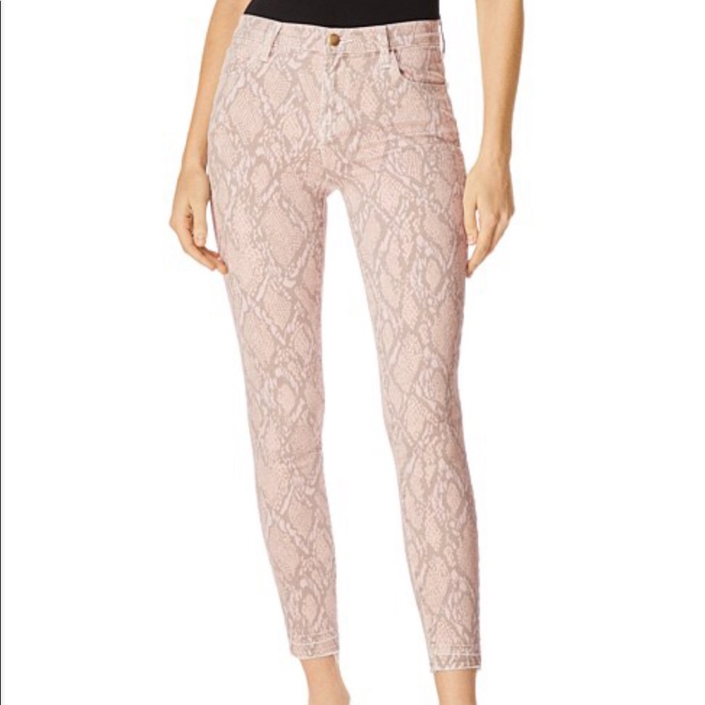 J Brand High Rise Crop Snakeskin Skinny Jean, 28
